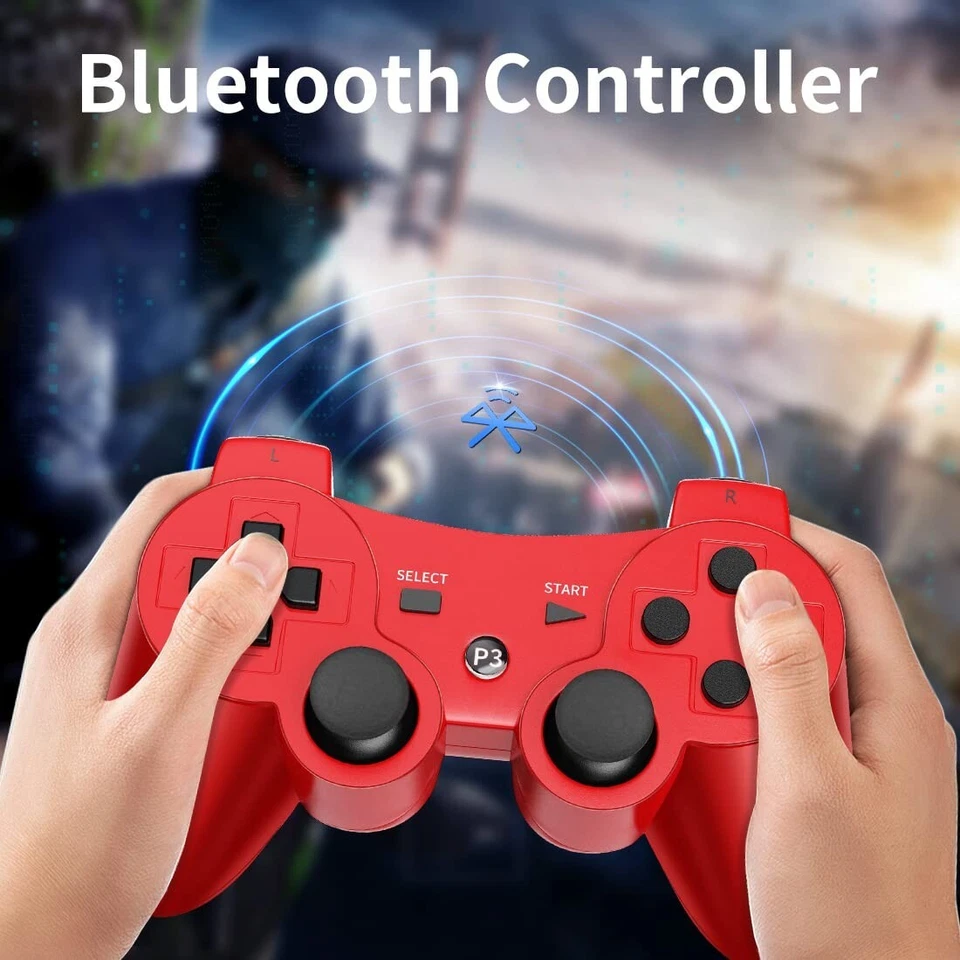 2x Black Wireless Bluetooth Video Game Controller Pad For PS3 Playstation 3 - Image 3 of 4
