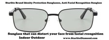 Starlite Brand Anti Facial Recognition Sunglasses with case Distorts face