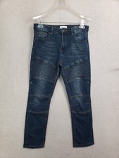 Ring Of Fire Boys Jeans 16 Blue Cotton B Mid Rise Straight Slim Denim 30x26
