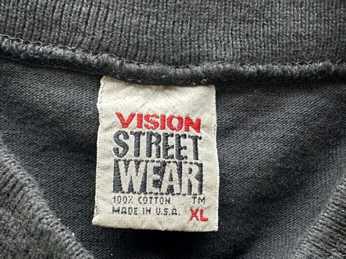Vintage 80’s VISION STREET WEAR Size XL Single Stitch Black T Shirt - Picture 3 of 7