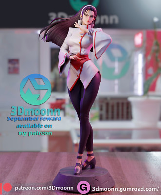 Chizuru Kagura, King of Fighters, 3D Druck, Fan Art, sexy Pin-Up Figur, UNBEMALT