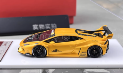 1:64 Scale Flame Yellow Huracan GT LP610 LBWK Racing Sport Diecast