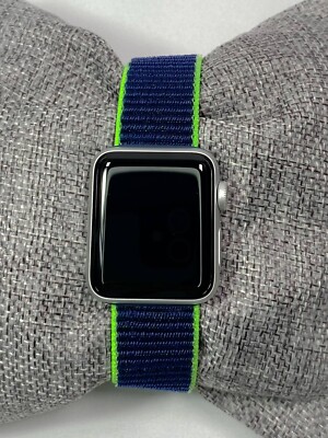 Dark Blue and Green Nylon loop watch band strap for apple watch series