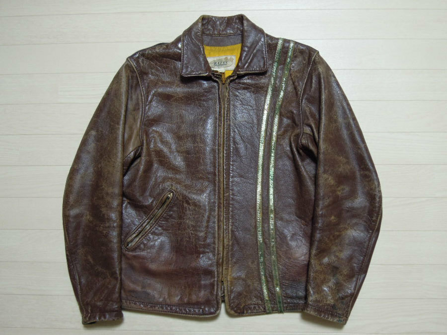 60's BATES Leather Riders Jacket BATES Rare Harley AMF Lewis