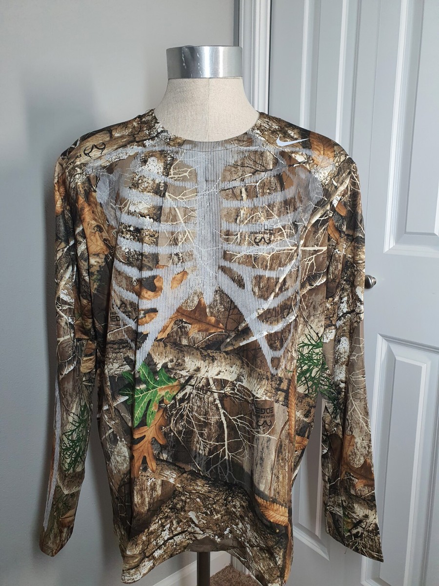Nike NikeLab NRG Skeleton Camo Realtree Mens Shirt Size XL CJ0179