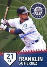 2010 Seattle City Light FRANKLIN GUTIERREZ Signed Card autograph MARINERS
