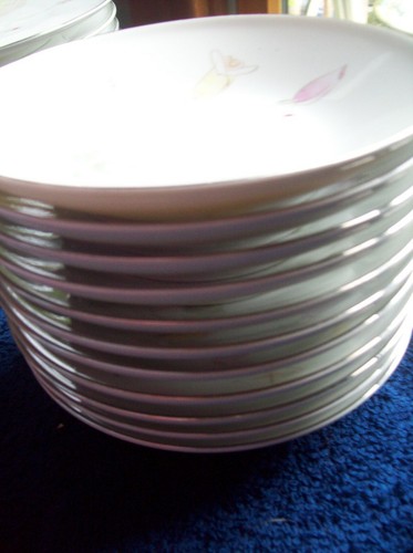 H&Co. Heinrich Vintage Ciotole Veggie 5 1/2" Pastello Rose Buds Cerchio Argento - Foto 3 di 3
