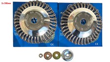 2pcs Unkrautbürste + Befestigungs-Set Wildkrautbürste 200 x 25,4 mm Motorsense