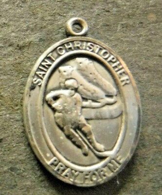 Sterling Silver St Christopher Hockey Player's Protection Medal | eBay