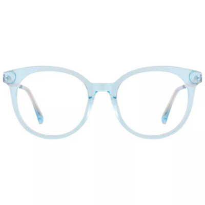 Round Acetate Plastic Glasses for Women Girls Metal Temple Arm