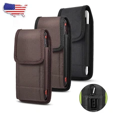 Cell Phone Vertical Nylon Carrying Belt Clip Pouch Case Holster Cover For iPhone