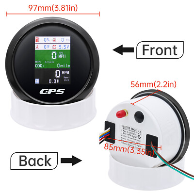 85mm 6-in-1 Multifunction GPS Speedometer Tachometer Gauge – Car / Boat / Bike