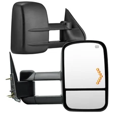 Towing Mirror Power Heated W/Arrow Light In Glass For 2007-2014 Chevy Silverado