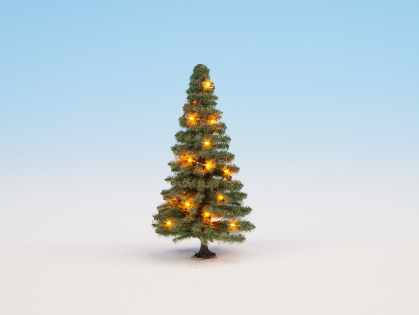 Sapin de Noël illuminé 8cm pour illuminer vos maquettes Noch 22121