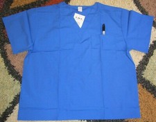 Unisex Reversible Scrub Top W/ Pocket Royal Blue Sz Large