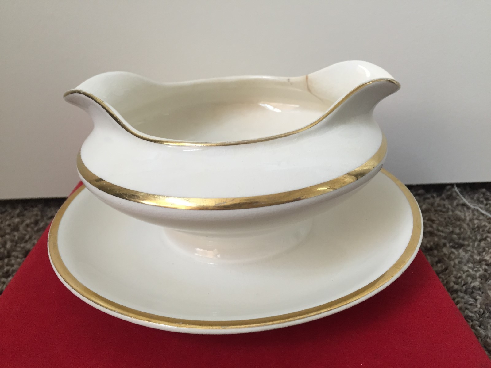 Vintage K.T. & K. China Knowles Taylor & Knowles Gravy Dish 18 Carat