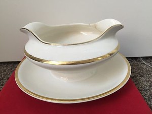 Vintage K.T. & K. China Knowles Taylor & Knowles Gravy Dish 18 Carat Gold VHI