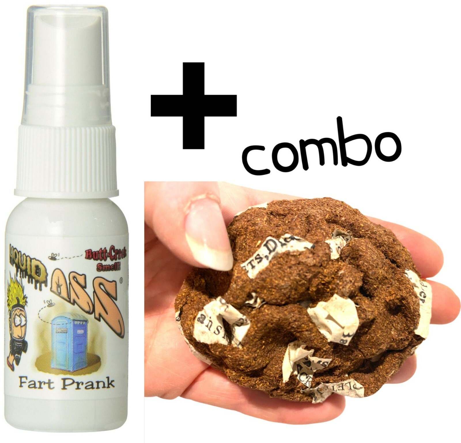 Liquid Ass Spray Bottle + HIGH QUALITY Homemade Fake Crap Poop Turd ~ (  combo )