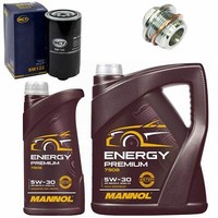MotoröL Filter Set Mannol 5W-30 API SN 6 Liter + Schraube FüR VW Transporter IV
