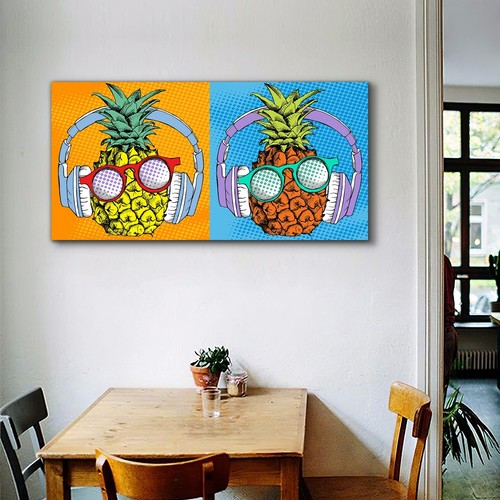 Canvas Wandbild Leinwand Bilder 100x50 Helles Pop Art Comic Poster Ananas - Bild 2 von 10