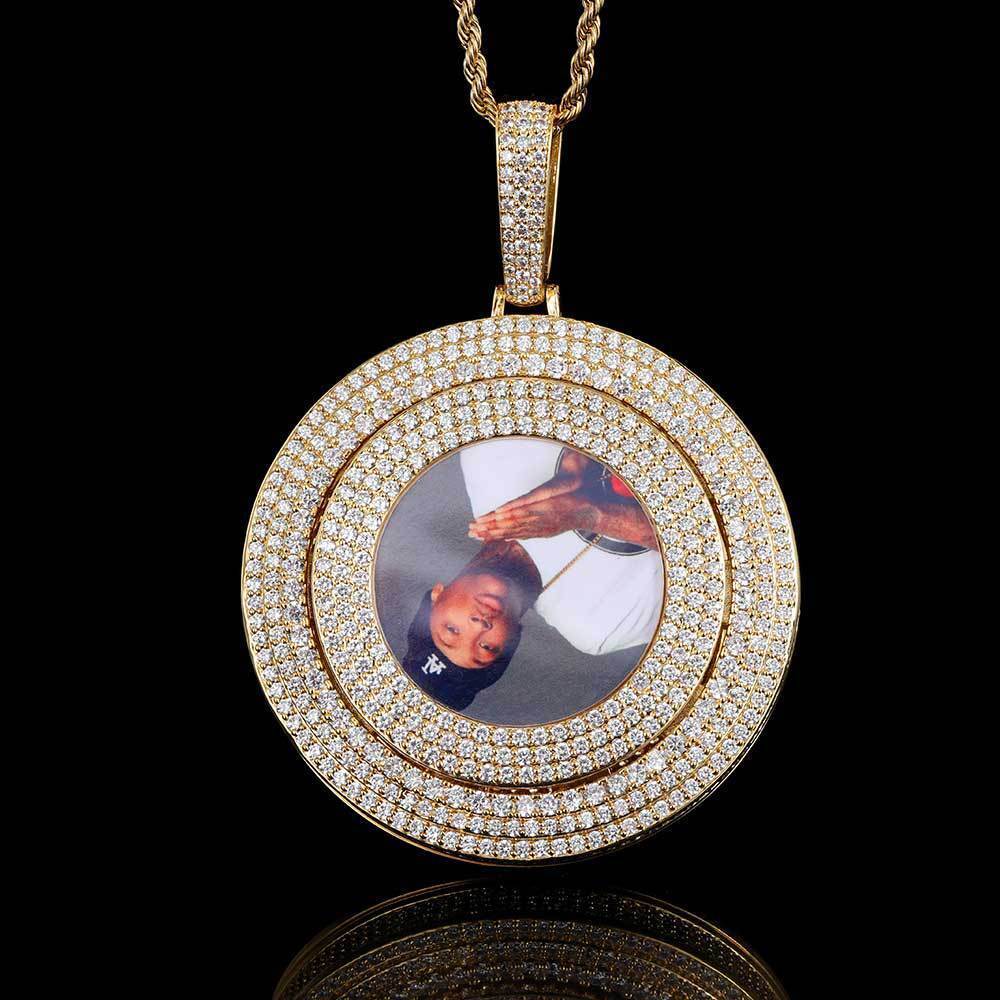 Hip Hop Customize Photo Pendant Necklace Zircon Memorial Hip Hop Customize Photo Pendant Necklace Zircon Memorial