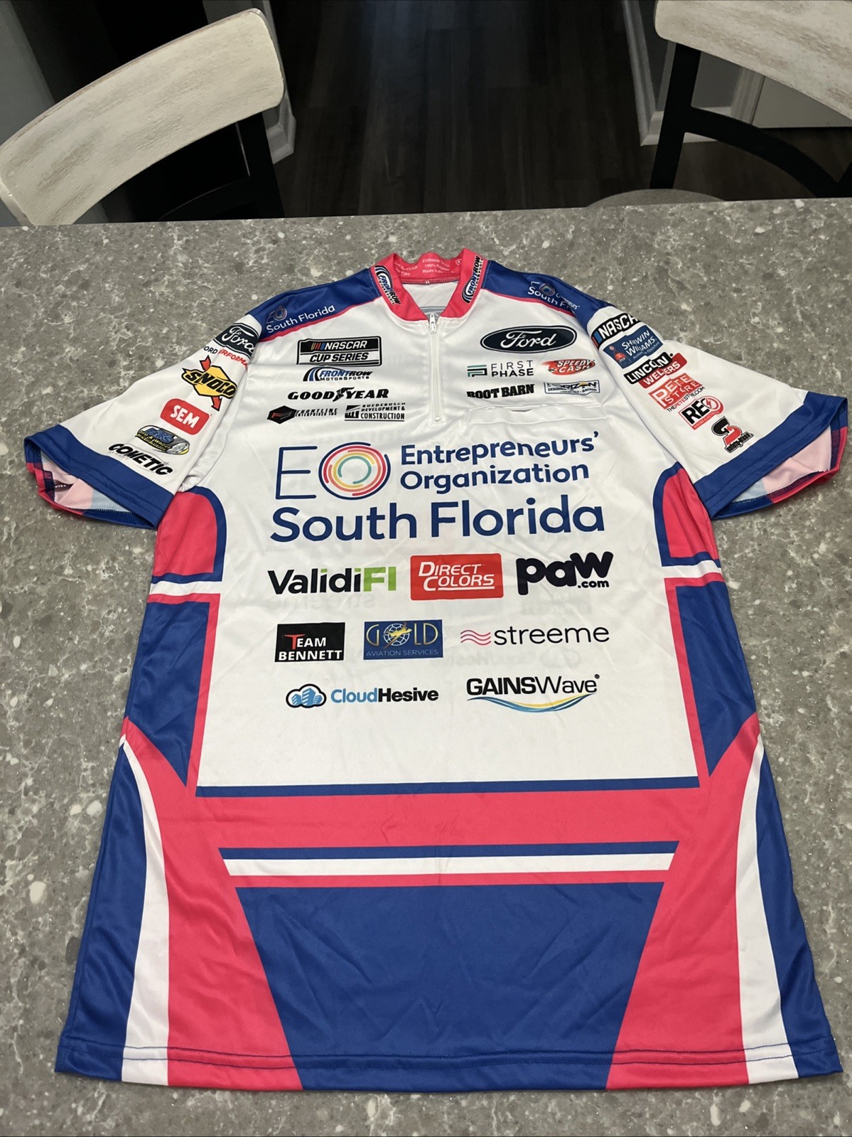 FILA Camicia Front Row Motorsports S Team Emessa Ford Crew NASCAR Entrepreneur’s Org
