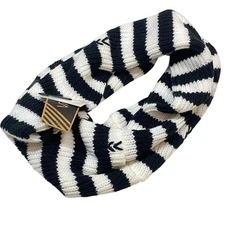 Vans Off The Wall Boast Infinity Scarf White Black Knit Soft Warm Neck Warmer