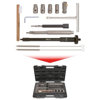 KS TOOLS 152.1170 Injektoren-Dichtsitz-Reinigungs-Satz, 13-tlg