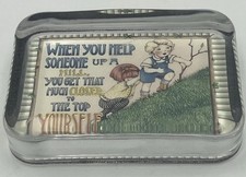 VTG Mary Englebreit Glass Paperweight 4&rdquo;x3&rdquo; When You Help Someone&hellip;Punch Studio