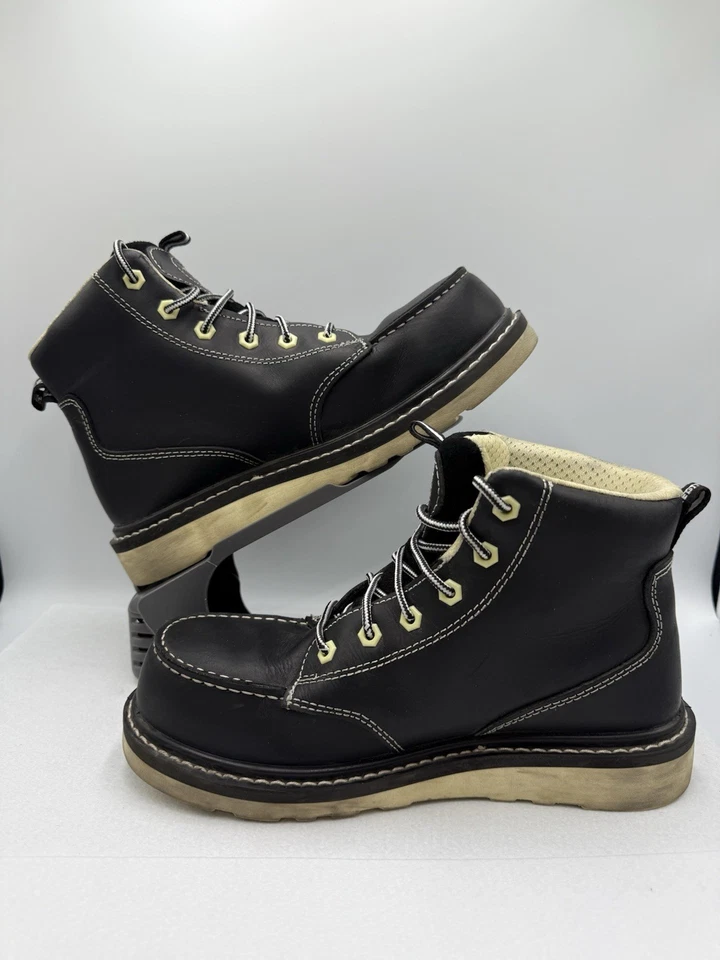Avenger Women's 6" Moc Toe Work Boot Size 8 Black Comp Toe WP Wedge Sole A7552 - Image 3 of 4
