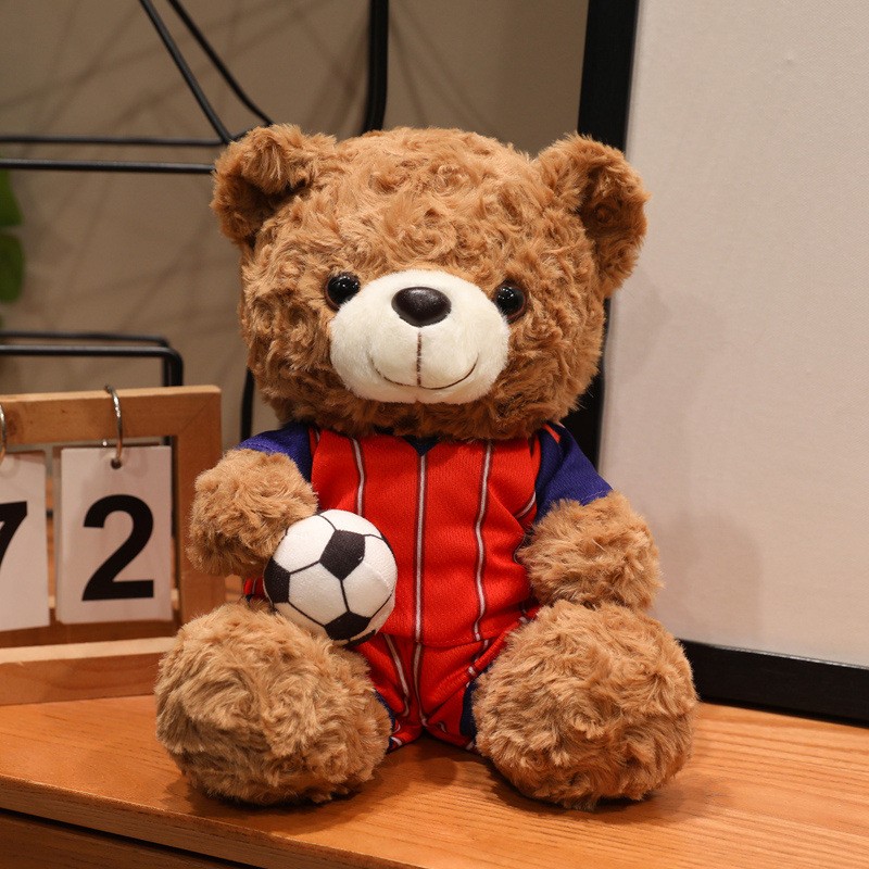 16/23cm Bear Football Plush Toy Cute Plushies Soft Doll Soft Stuffed Pillow Gift