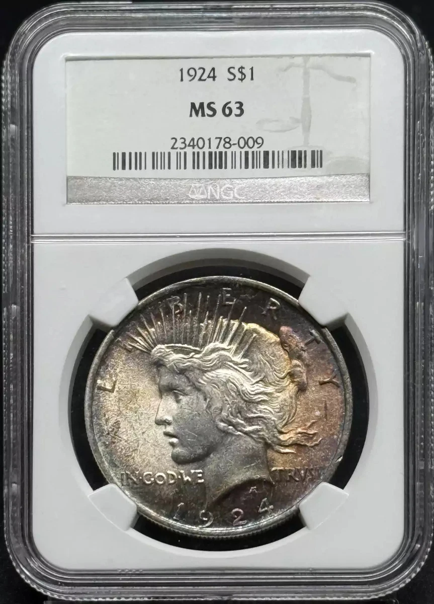 MS 63 Graded 1924 Year Peace Dollars (1921-1935) for sale | eBay