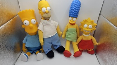 Vintage 1990 Simpsons Plüschtier Lot - Dan Dee Bart & Burger King Familie