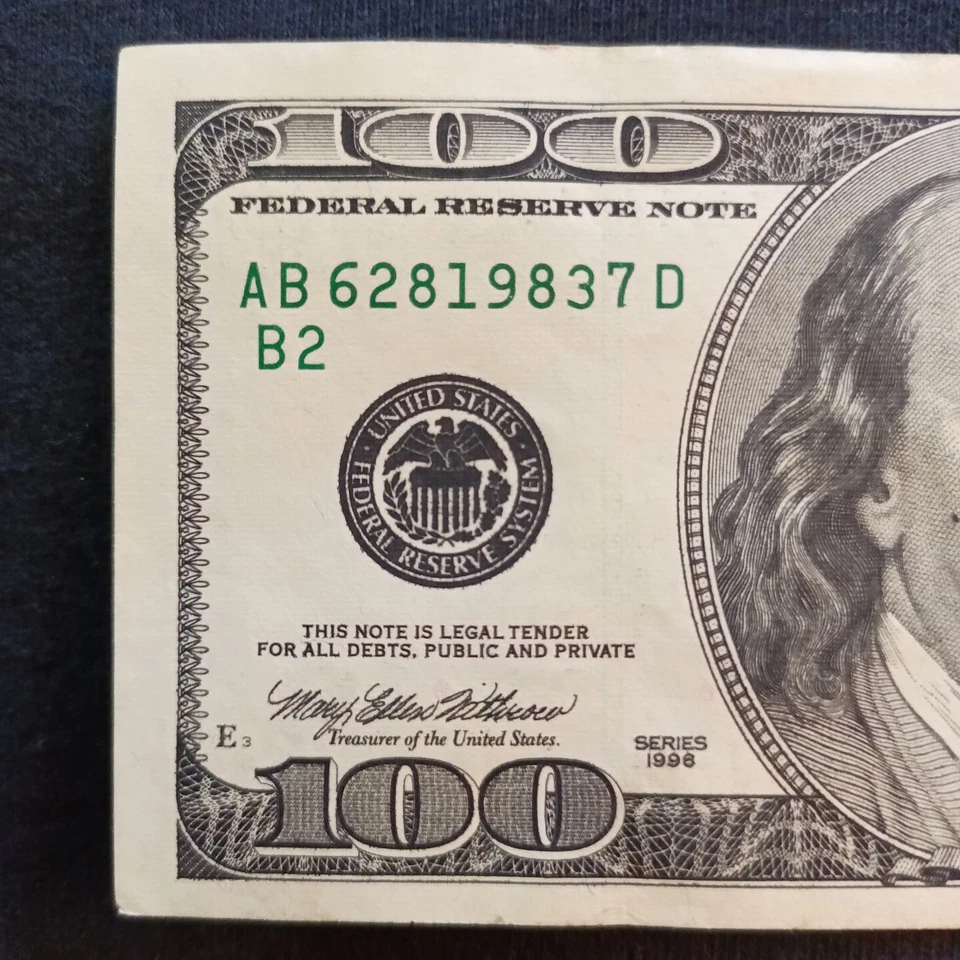 Birthday Anniversary Fancy Note $100 6/28/1983 June 28 42 Years Circulated Mint - Image 3 of 4