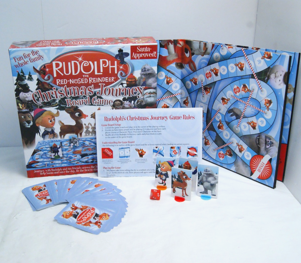 Christmas Board Game & Puzzle Lot Rudolph Red Nosed Reindeer Journey ...
