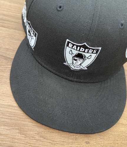 Men's New Era Black NFL Las Vegas Raiders Just Don Fitted Hat 7 5/8 - Picture 2 of 9