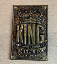 KING Band Instrument Case BADGE Logo Plate Metal Emblem Part H.N. White Co. Ohio