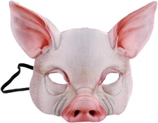 Pig Mask for Halloween Costume Party Cosplay Props White 