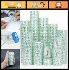 96 Rolls Crystal Clear Tape Refills - Bulk Transparent Office School Tape 1/2"