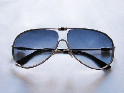 Men's Vintage 80s Yves Saint Laurent YSL Blue Gradient Aviator