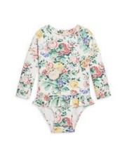 Polo Ralph Lauren Girls Rash-guard Swimsuit Size 18/24m MSRP 69.50