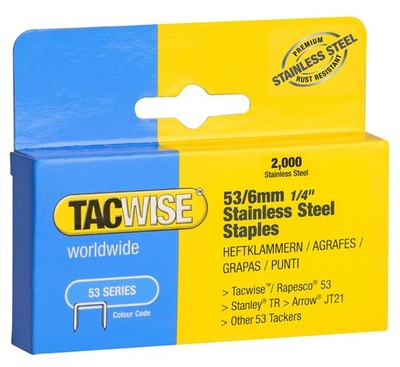 TACWISE Heftklammern 53/6 mm Edelstahl 2.000 Stück