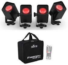 4 Chauvet DJ FREEDOM H1 IP ILS X4 RGBWA UV Indoor/Outdoor Wash Lights Charger
