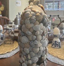 Sea Shell Covered Bottle Hand Crafted 14  High W/ 17  Circumference At Widest