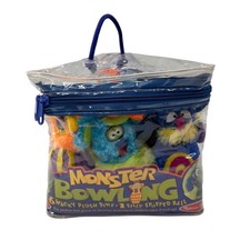 Melissa Doug Monster Bowling Plush Pins Stuffed Animal Toy Set Kids Game Case