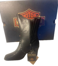 Harley Davidson Women Johanna Medium Black Boots Ladies Sz. 5 New In Box w/ Tag