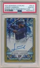 JUNIOR CAMINERO 2024 BOWMAN STERLING RC GOLD REFRACTOR AUTO #/50 PSA 10 GEM MINT