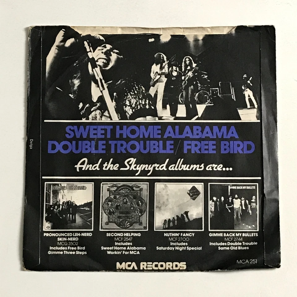 Lynyrd Skynyrd - Free Bird/Sweet Home Alabama 7" Record A1/B1 - MCA 251 VG+ - Image 2 of 4