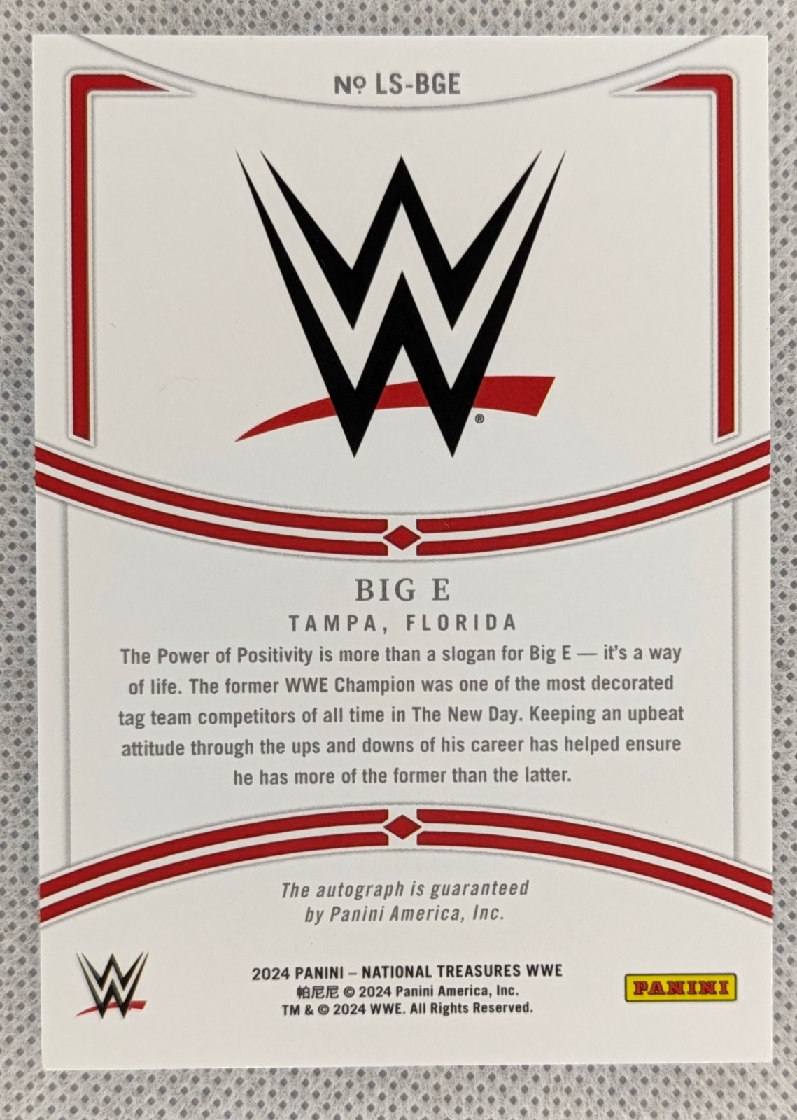2024 National Treasures WWE - Big E - Legendary Signatures Auto HOLO SILVER /25 view 2