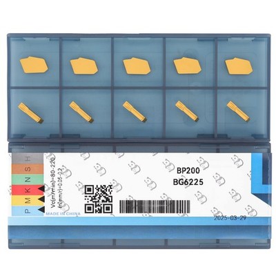 GTN-2 (SP200) Carbide Inserts, 2.0mm Width CNC Lathe Grooving Cut-Off Parting...